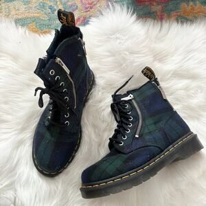 Dr. Martens Tartan Plaid 1460 Zip Boots Size 7